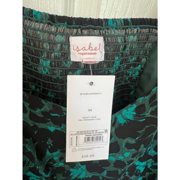 Women's Ingrid & Isabel Maternity Blouse Size M Green Floral NWT - Picture 5 of 8